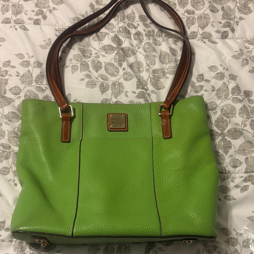 Green Leather Tote Bag